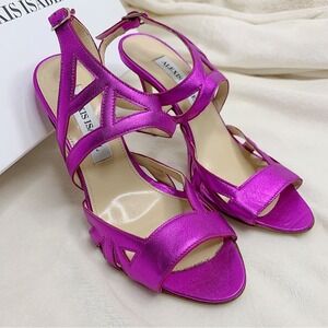 Alexis Isabel Scintilla Heeled Sandals in Fuxia Laminata SS 2015 Size 38 $485